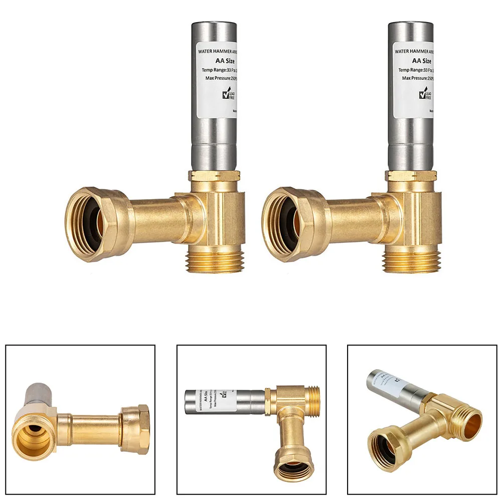 Reduces Noise Stainless Steel Angle Water Hammer Arrestor Washing Machine Angle Water Hammer Arrester 3/4" Malex3/4" Female