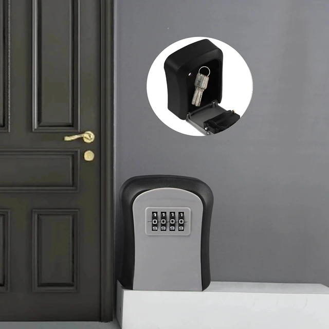 Key Keeper Combination Lock Wall Mounted Waterproof 4 Digits Passwords 5 Keys Storage Box Easy to Fix Home Or Office 4