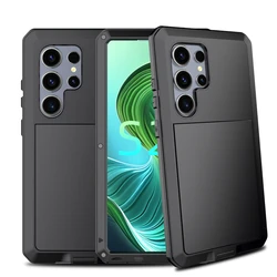 Luxury Armor Metal Aluminum Phone Case - Heavy Duty Shockproof Protection, 360 Full Coverage for Galaxy S24+ (Black)