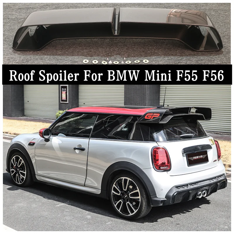 

For BMW Mini F55 F56 2015-2022+ Real Carbon Fiber Car Rear Trunk Boot Lip Spoiler Roof Spoiler Wing Top Wings Lid