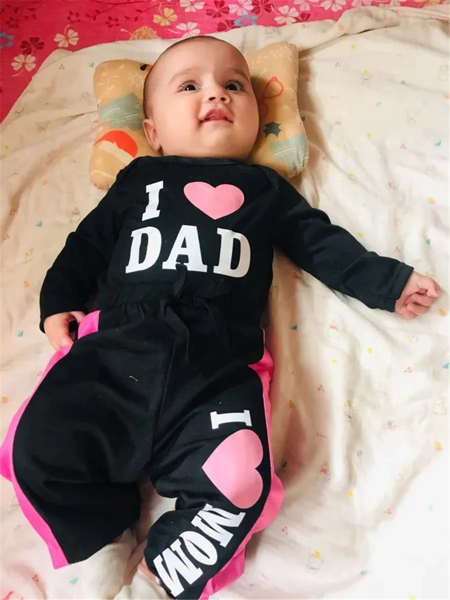 2PCS Baby Girl Bodysuit & Pants Set 4