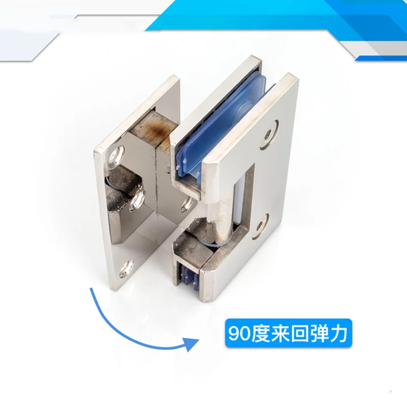 Shower Door Accessories 304 Stainless Steel Solid 90 Degree Bathroom Clip Glass Hinge(XYGL-13)