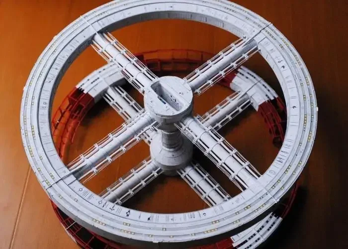 Movie 2001 Space Odyssey Space Station 3D Paper Model DIY Handmade Toy