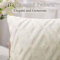 Soft Faux Fur Throw Pillow Covers 18x18 Velvet Decorative Pillow Covers Cushion Cover 45*45  Decorative Pillows for Sofa White 3