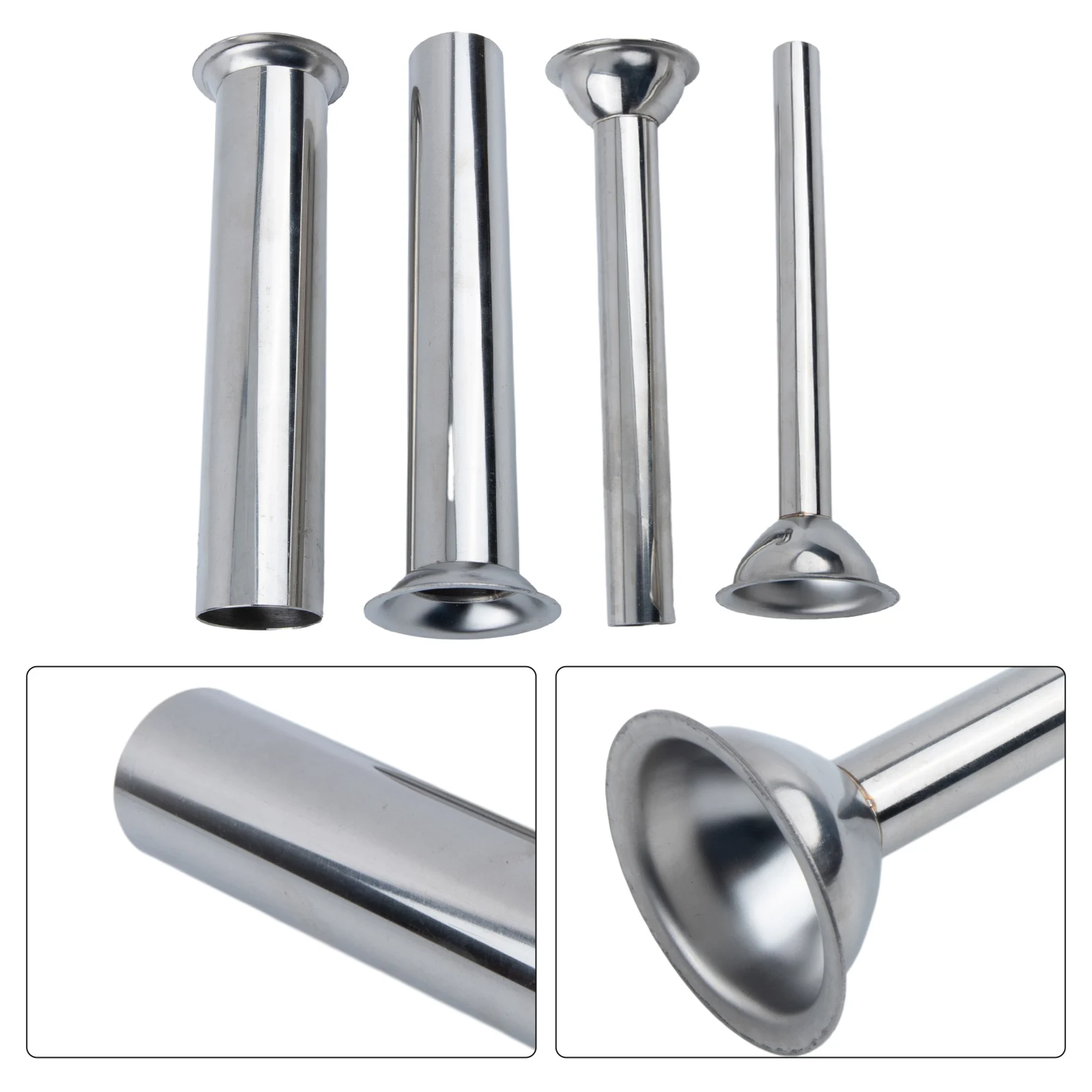 4 Pcs Stainless Steel Sausage Stuffer Filling Tubes Funnels Nozzles Parts Filler Tube Base Sausage Making Tools