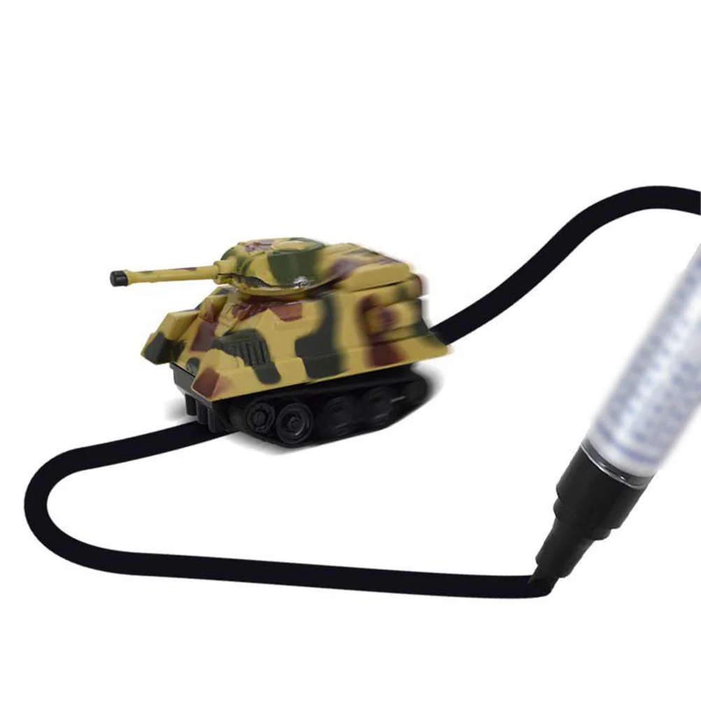 Mini Automatic Induction Car Vehicle Tank Line Following with Pen for Kids Children Gift Toys (Random Color) 2