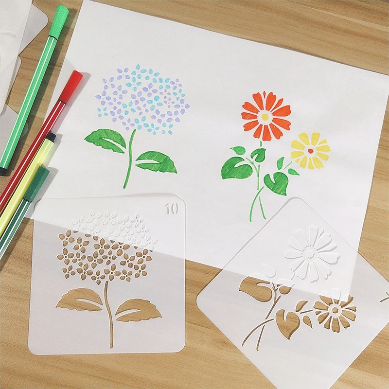 

80/20pcs/Set Painting Stencils DIY Drawing Scrapbook Wall Stencil Painting Coloring Embossing Album Decorative Template 13*13cm
