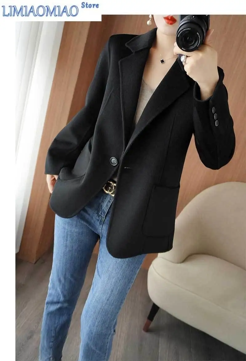 New Autumn Winter Wool Jacket Womens Clothing Short Woolen Coats Slim Wild Elegant Female Korean Outerwear Thick Blazer Female