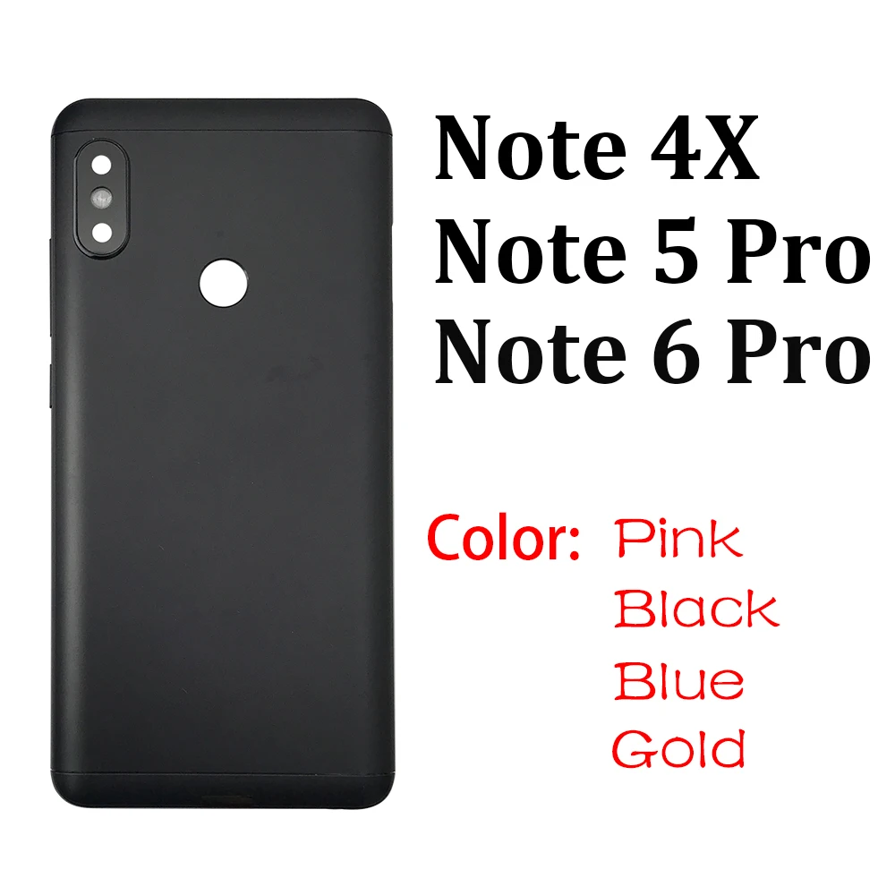 

10PCS Lots Battery Back Cover Side Power Key +Volume Button With Camera lens For Xiaomi Redmi Note 4X 5 6 Note 5 Note 6Pro Xiaio