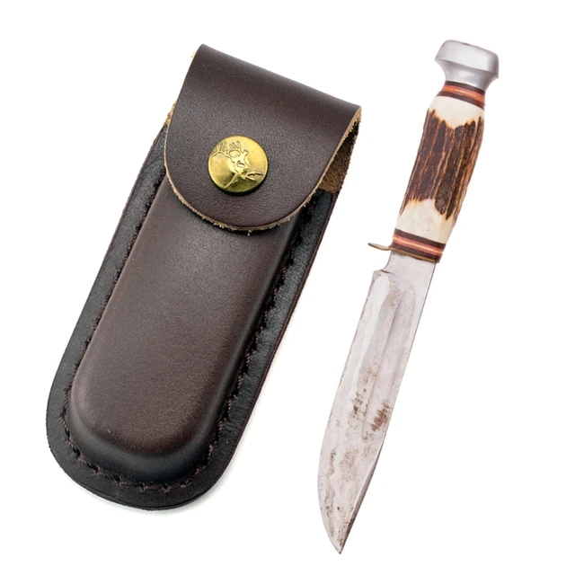 Fodero Per Coltello In Pelle - Custodia Da Cintura Per Coltelli Pieghevoli, Design Classico, Marrone