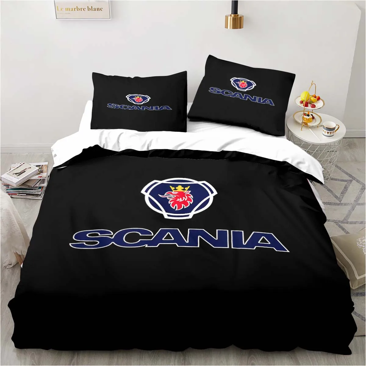 

Комплект постельного белья Scania для грузовика, Комплект постельного белья из 3 предметов, Комплект постельного белья, пододеяльник, двуспальный чехол, домашний текстиль