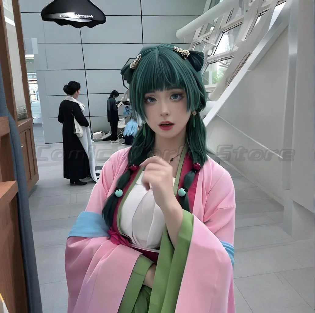 Maomao Cosplay Costume - Pink Dress & Wig Set for Halloween Carnival Parties