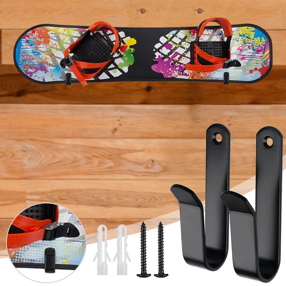 2 Pcs Horizontal Snowboard Wall Mount Clips Storage Snowboard Display Stand Skateboard Display Rack for Ski Board Longboard snowboard wall mount clips