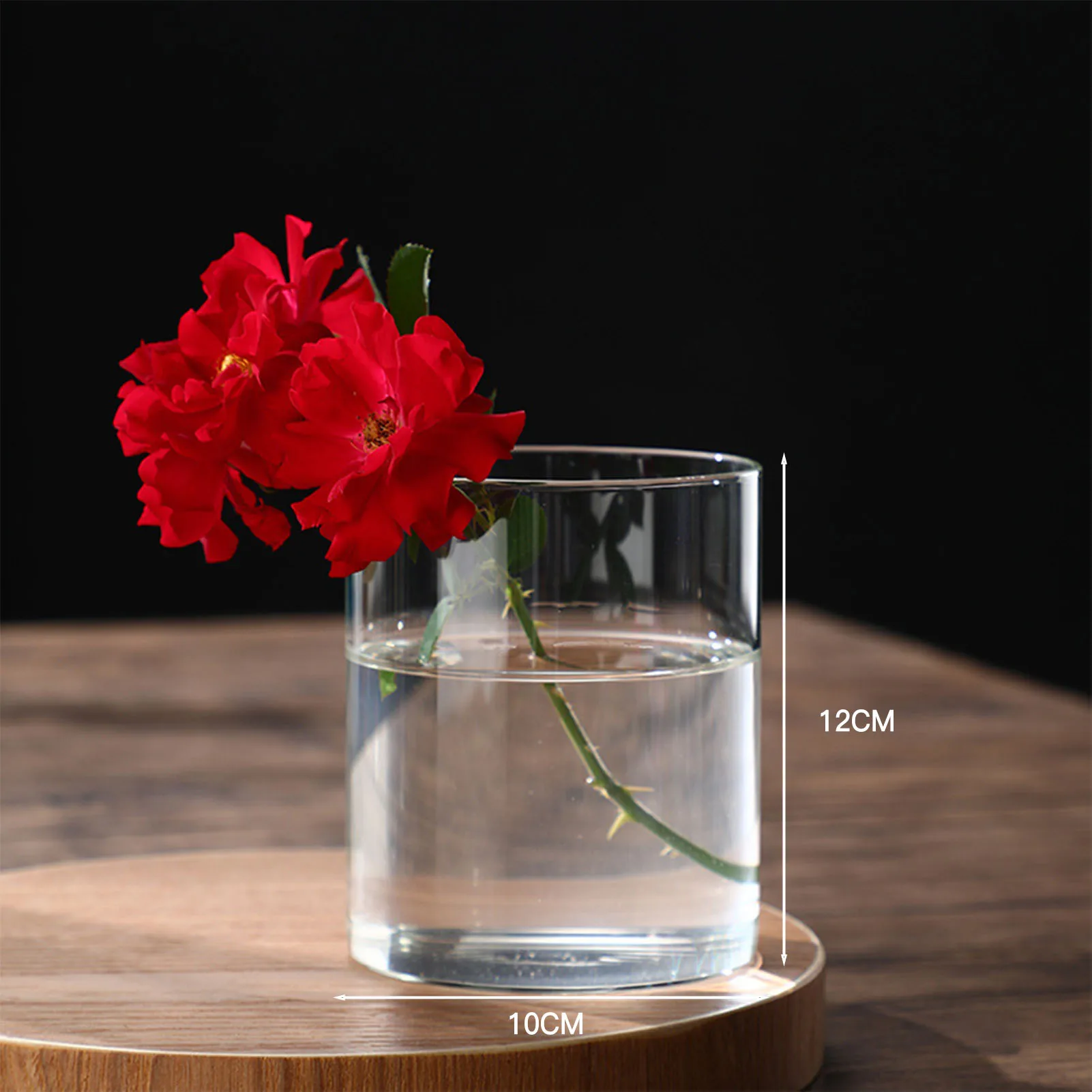 Transparent Glass Hydroponic Vase Cylinder Flower for Home Office Wedding Table