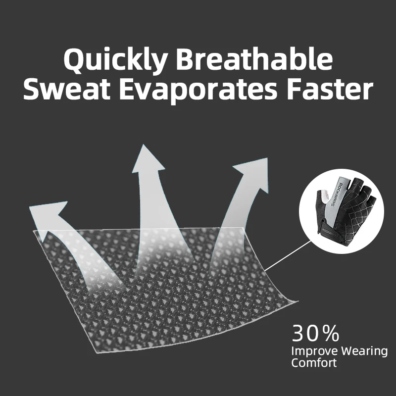 Sports Half Finger Gloves Cycling Gloves Sport Gloves ROCKBROS Short Bicycle Gloves Breathable Shockproof MTB Road Half Finger Bicycle Summer Sports Cycling