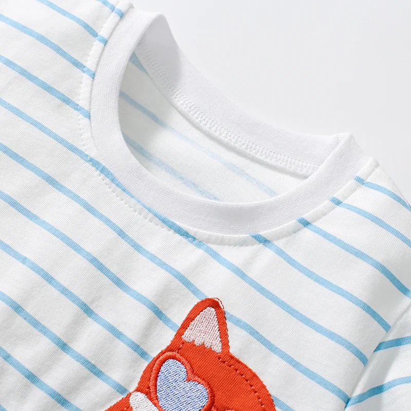 Little maven Kids Clothes New Summer Children's Clothing Cartoon Cats Striped Dresses Holiday Cotton Casual Vestidos Gifts