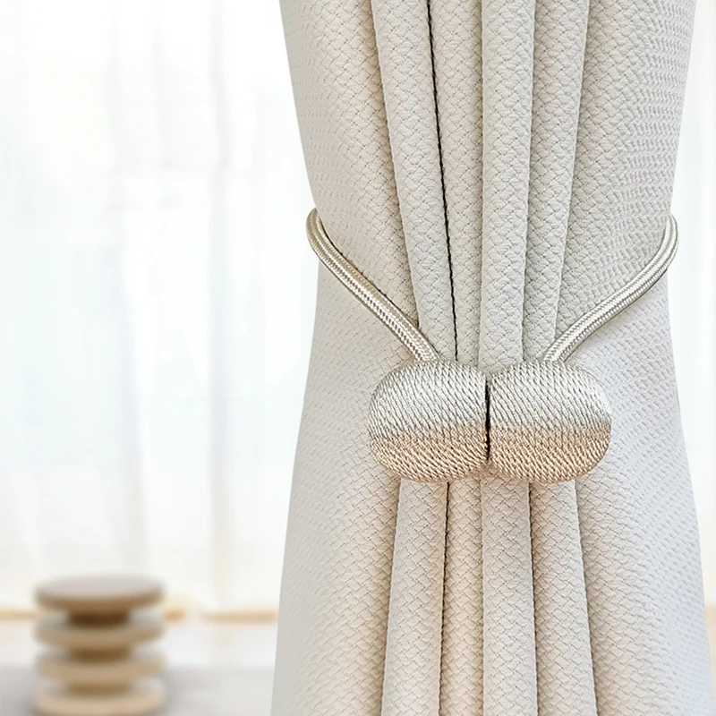 2Pcs Magnetic Curtain Tiebacks Outdoor Elegant Decorative Tie Backs Modern Rope Tiebacks for Drapes Window Curtain Holdbacks curtain tiebacks