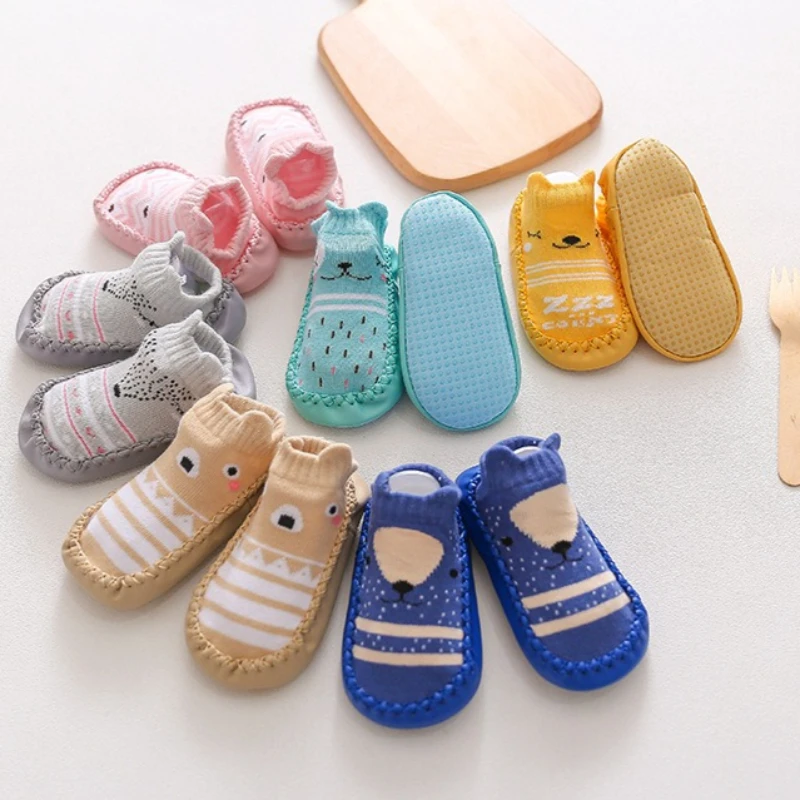 Baby Cute Cartoon Floor Socks for Girls Boys Infant Newborn Children Socks Shoes Boot Anti Slip Soft Sole Toddler Home Shoes