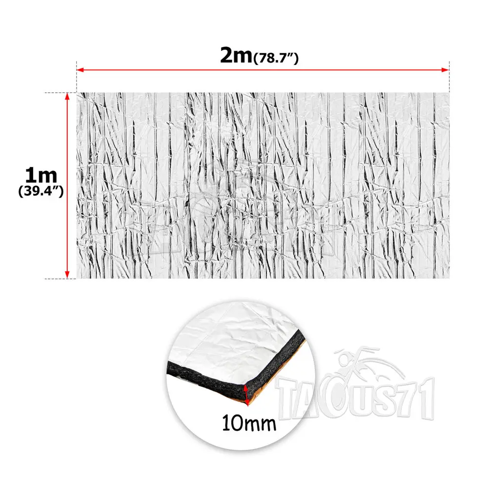 

Heat Shield Sound Deadener Car Insulation Thermal Noise Proofing Mat 80" x 39"