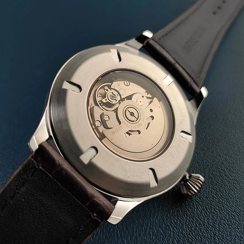 メンズ自動機械式時計,ドイツ製パイロットスタイル,seiko nh35 