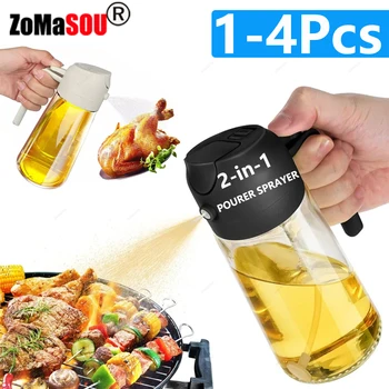 1-4Pc 2-in-1 Spruzzatore Versatore Olio Bottiglia Vuota Contenitore di Olio di Plastica Dispenser Vaporizzatore Cucina Barbecue Campeggio Utensili Da Cucina 1