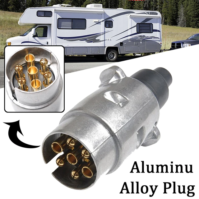 Heavy Duty Electric Trailer Towing Plug Wiring 12V 7 Pin Trailer Towbar  Aluminum Alloy Connector Socket for Boats RV Truck - AliExpress