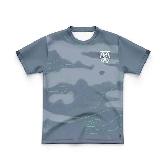thumbnail image 1 of Camiseta de rugby de local/visitante/entrenamiento para niños de New Zealand Warriors 2024 - Talla para hombre: 16-26 (nombre y número impresos) Calidad superior, 1 of 5