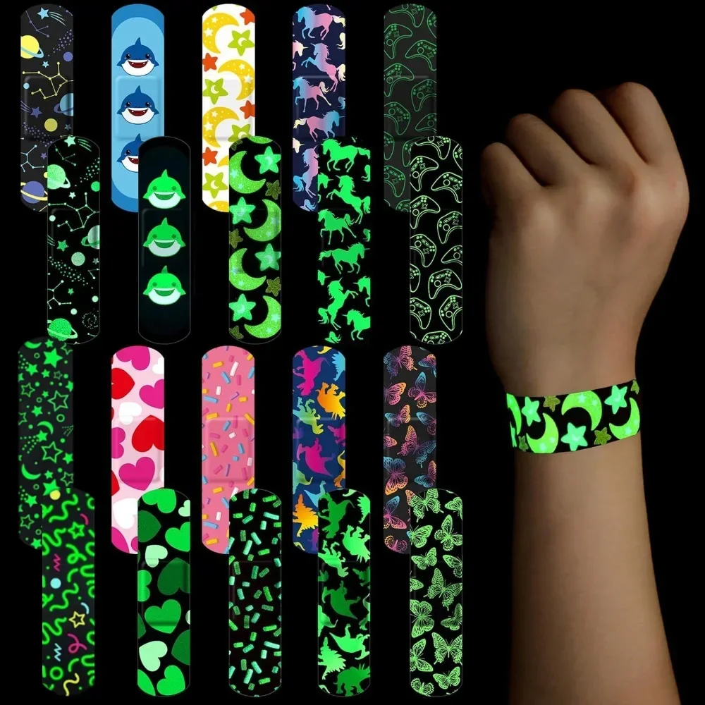 50pcs/set Luminous Band Aid Night Glow Light Plasters Fluorescence Woundplast Dressing Patch Noctilucent Adhesive Bandages 2