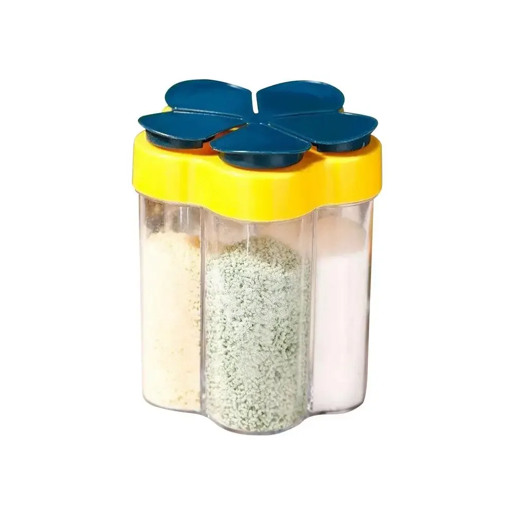 Transparent Spice Box 5 Compartments Spice Jars Flip Empty Spice Dispensers  Spice Container with Lid Compartment