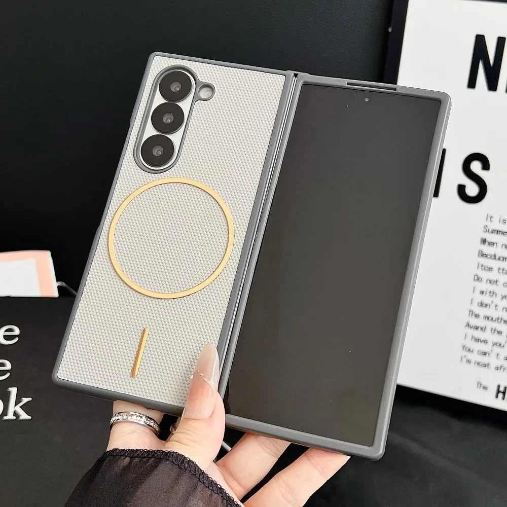 Premium PU Matte Slim Shockproof Magnetic Wireless Charging Protective Cover - Solid Color