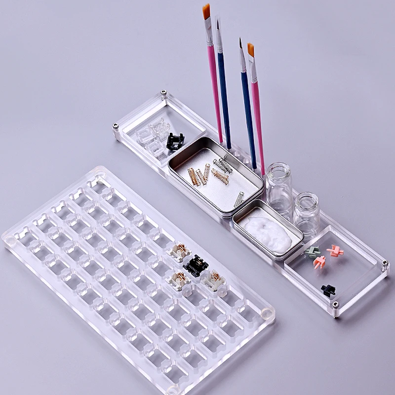 Lubricating Tester Plate Mechanical Keyboard Switch Tester Base DIY Tool Acrylic Lube Modding Station For Keyboard