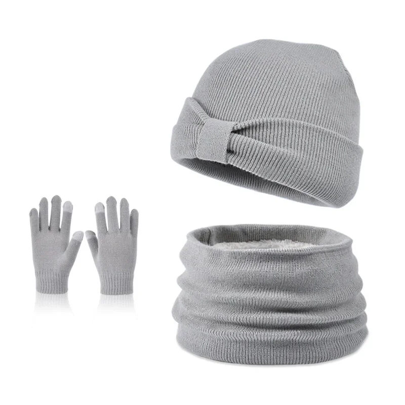Children's Hats Gloves Scarves Winter Outdoor Ear Protectors Pullovers Warm Knitted Wool Hats for Boys and Girls