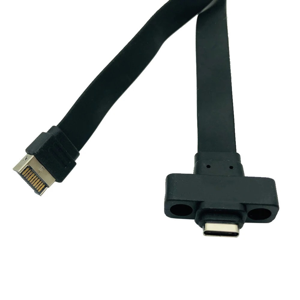 커넥터 USB 3.1 전면 패널 유형 E - 유형 C 연장 케이블 Gen 2 10Gbps 내부 어댑터 케이블(나사 2개 포함) 30cm/50cm/80cm