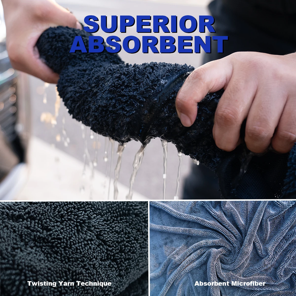 Microfiber Twist car Motorcycle wash towel Professional Car Cleaning Drying Cloth towels for Washing Polishing Waxing Detailing