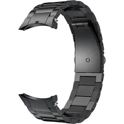 Premium Titanium Strap - Metal No Gaps Bracelet - Galaxy 7 44mm 40mm (Black)