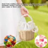 Flower Basket Woven Rattan Storage Container Box Portable Wedding Girl Baskets with Handle Wedding Party Home Decoration 3