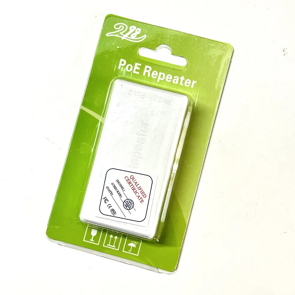 2포트 POE 리피터 10/100Mbps 1-2 PoE 연장기 IEEE802.3af/at 플러그 앤 플레이 48V 지원 PoE 스위치 NVR IP 카메라용