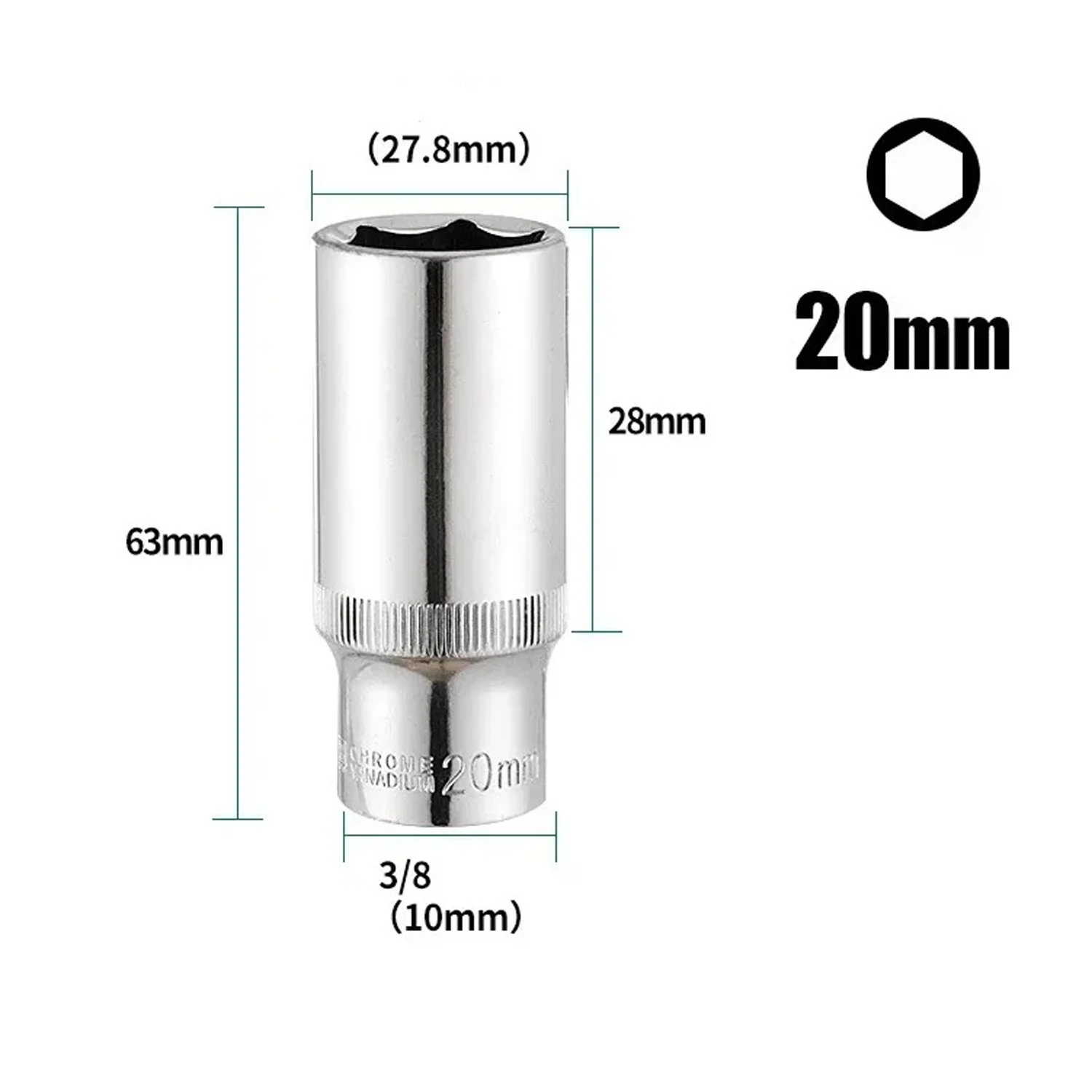 8-24mm 3/8Drive Tiefe Steckschlüssel Set Hand Werkzeuge Lange Steckschlüssel Hex Reparatur Werkzeug Für Schlagschrauber und Steckschlüssel Steckschlüssel Zubehör – Detail 10