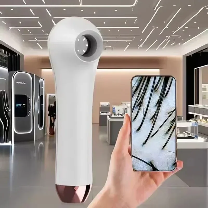 2025 Digital HD Visual Wireless Dermatoscope Scalp Detection Pores Magnifier Facial Skin Hair Analyzer Machine Professional
