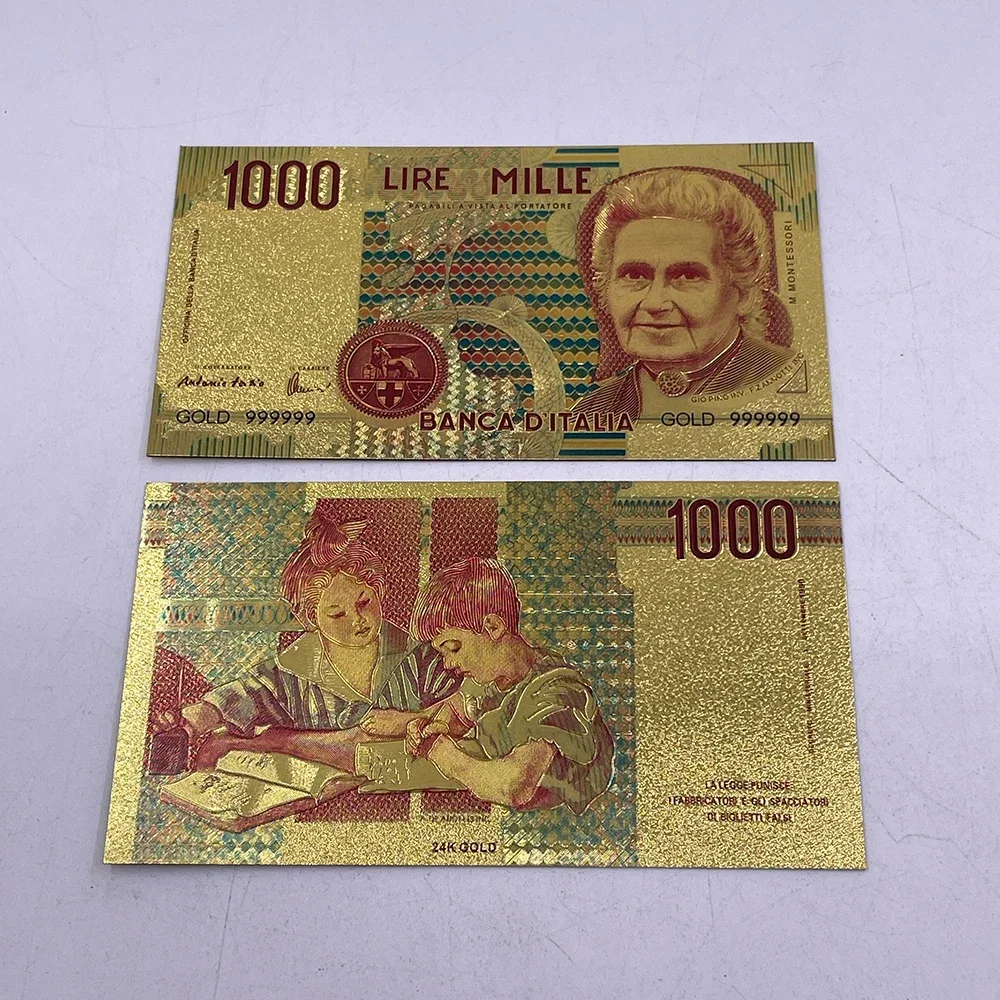 Description Picture 6 of itemNew arrival italian lira Gold Foil Banknote Euro Gift money Commemorative Italy Travelling Souvenirs Gift for Collection