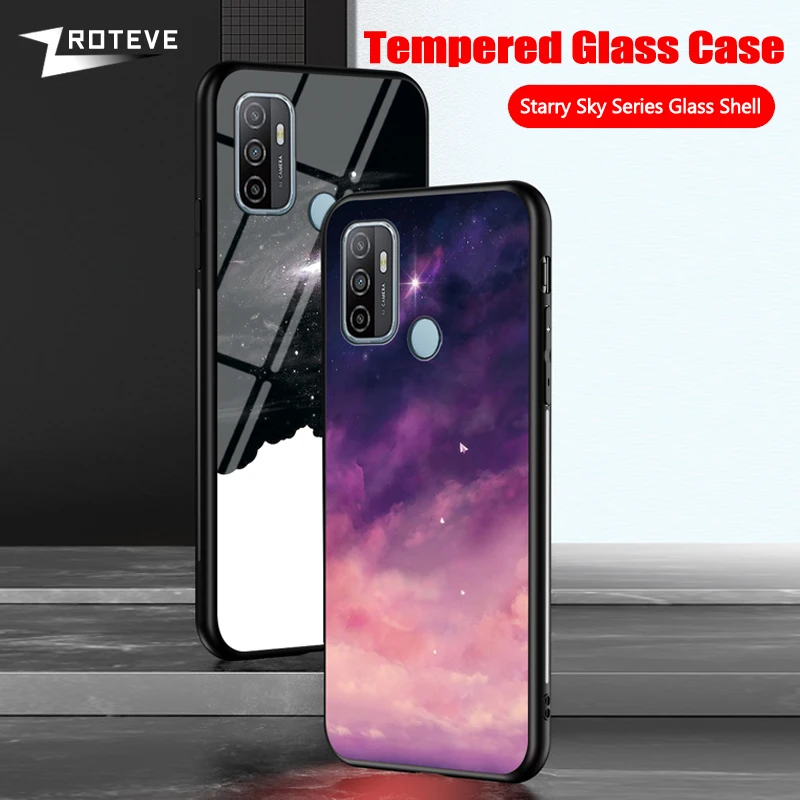 Per OppoA53s Caso ZROTEVE Stellato Copertura In Vetro Temperato Per OPPO A53 A53S A33 A32 A11 A11S 2021 A9 A5 2020 OppoA53 S Telefono_voghion.com