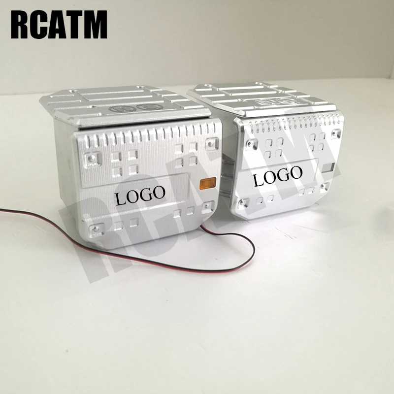 

Metal CNC Toolbox Air Filter with LED Light for 1/14 Tamiya RC Truck Trailer Tipper Volvo 56360 DIY Upgrade Parts Accessories