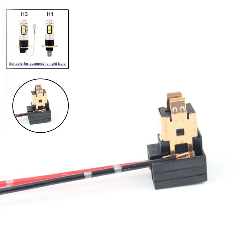 

2PCS H1 H3 Socket Extension Wiring Harness Connector LED Headlight Adapter Automobile Replacement Line Accessory