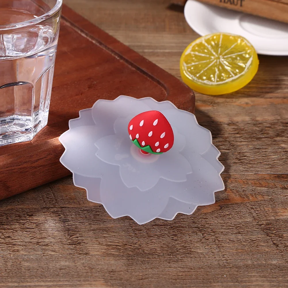 Cute Silicone Cup Cover High Temperature Resistance Sealed Cups Lids Tea Mug Cups Suction Seal Cap Diameter10 cup cover