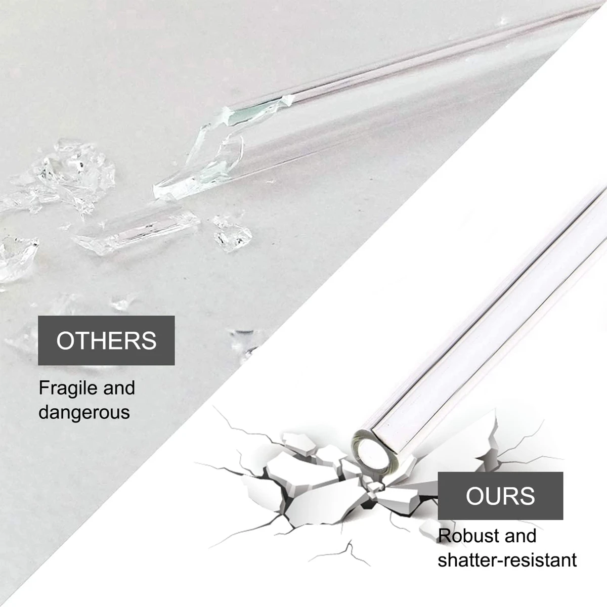Description Picture 5 of item50 Pcs Glass Straw Drinking Straws with Cleaner Brush Colorful Reusable Straws for Smoothie Cocktail Milkshakes Juice Tea Bar