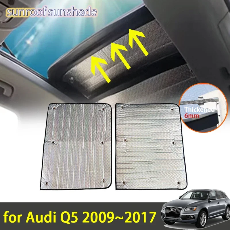 For Audi Q5 8R 2009~ 2015 2014 2013 2012 2011 2010 Accessories Sunroof Sunshade 2x Roof Sunscreen Heat Insulation Parts