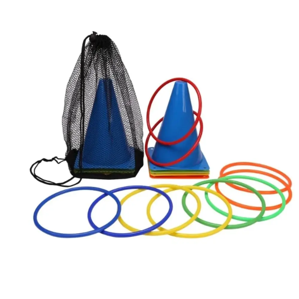 Plastic Rings Rainbow Ice Cream Toss Game Rainbow Tower Throwing Speed Ring Throw Game Cone Target Carnival Game