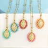 Collier ras du cou pour femme avec pendentif Vierge Marie, chaîne en acier inoxydable couleur or, perles de rocaille, style bohème blanc, noir, rose