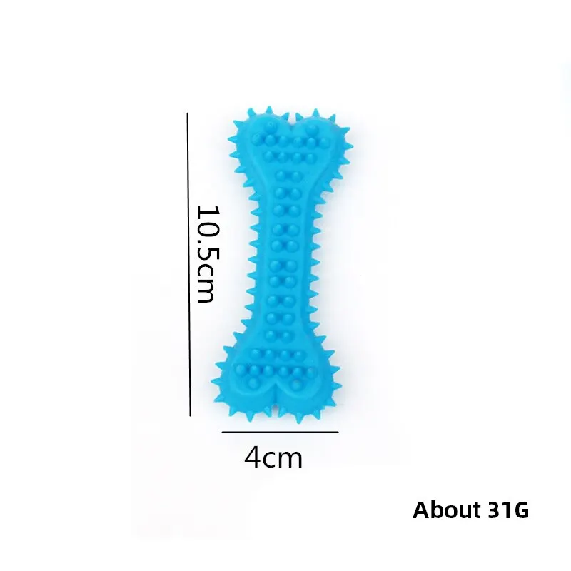Durable Soft Rubber Chew Toy for Small Dogs - Bone Shape Teeth Grinding and Training Accessory