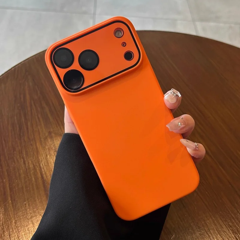 Luxury Matte Slim Hard PC Shockproof Phone Case with Glass Lens Camera Protection